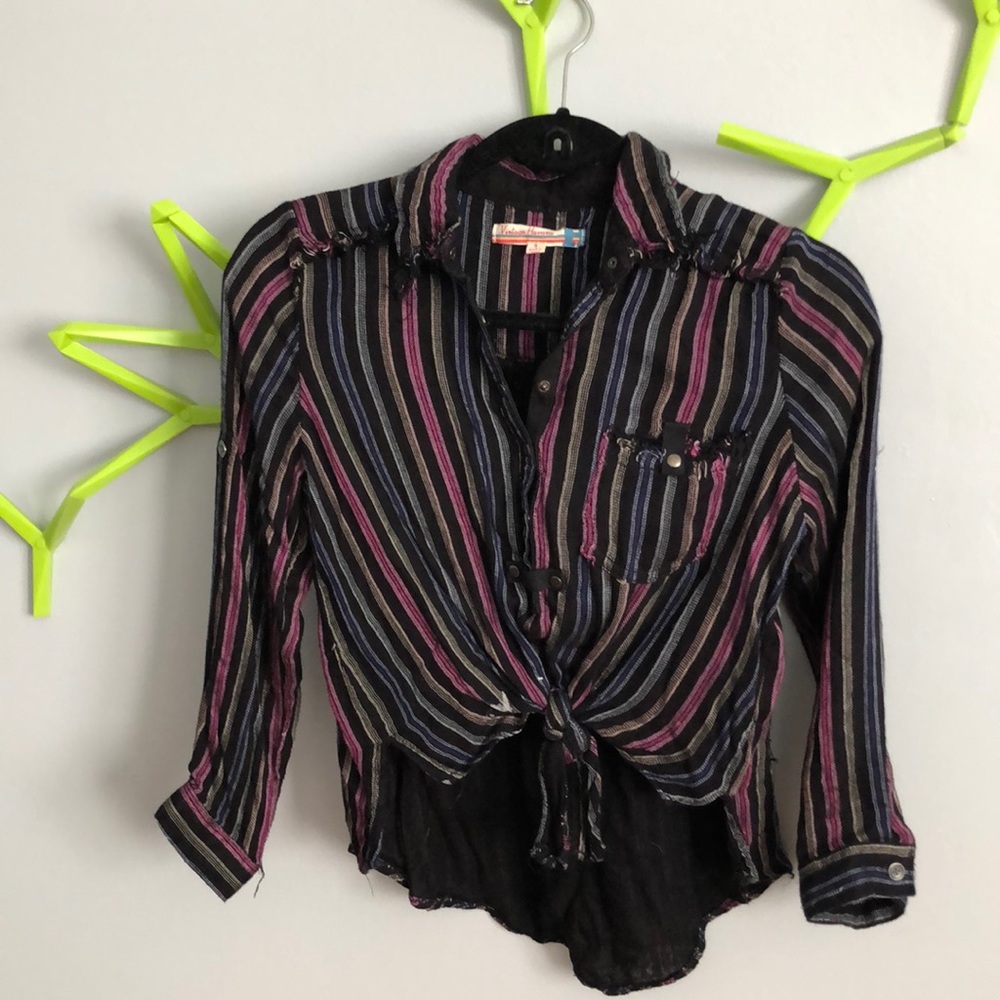 Vintage Havana girl’s large snap down striped shirt. Gently worn.